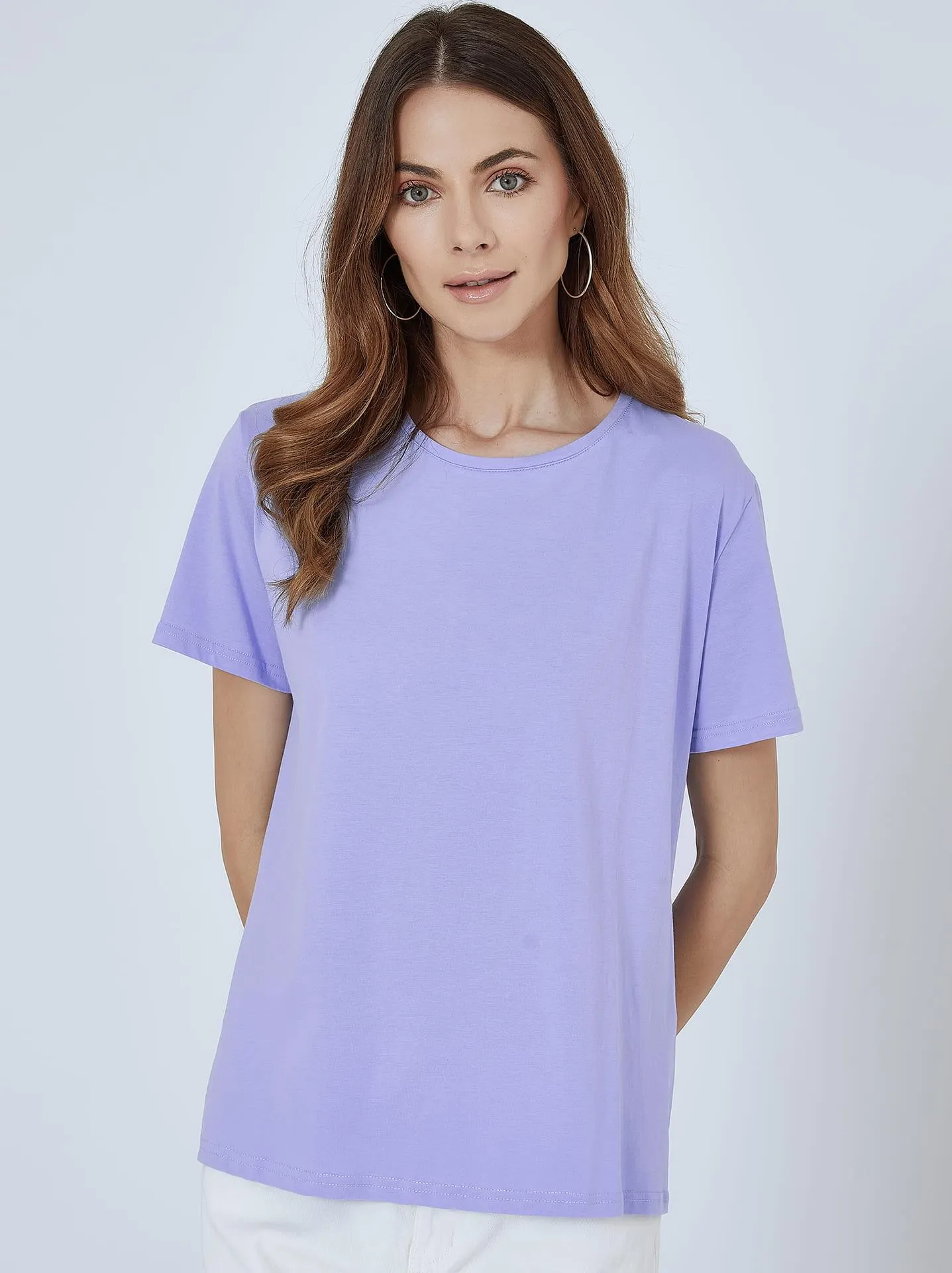 Μονόχρωμο oversized Τ-shirt σε γαλάζιο