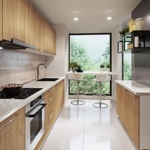 Σύνθεση κουζίνας OLIVIA 2 ευθείες 2.70m και 1.2m