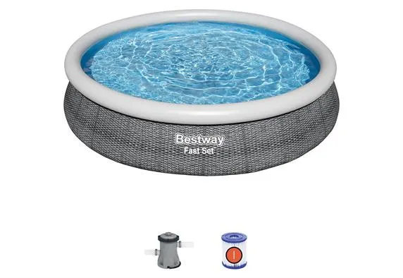 Bestway Fast Set Πισίνα με Φίλτρο Rattan 366x76cm 5377lt