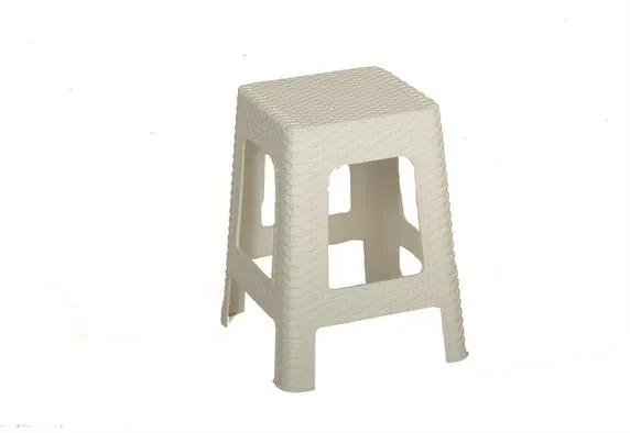 Σκαμπό Rattan Πλαστικό Λευκό