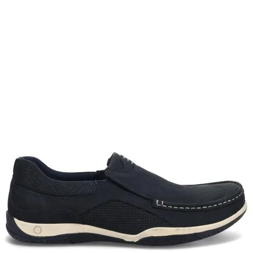 Μπλε δερμάτινο ανδρικό loafer LJ0036-MEN05