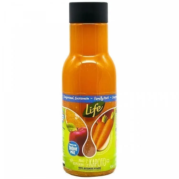 Life Χυμός Μήλο, Πορτοκάλι & Καρότο 1,5lt