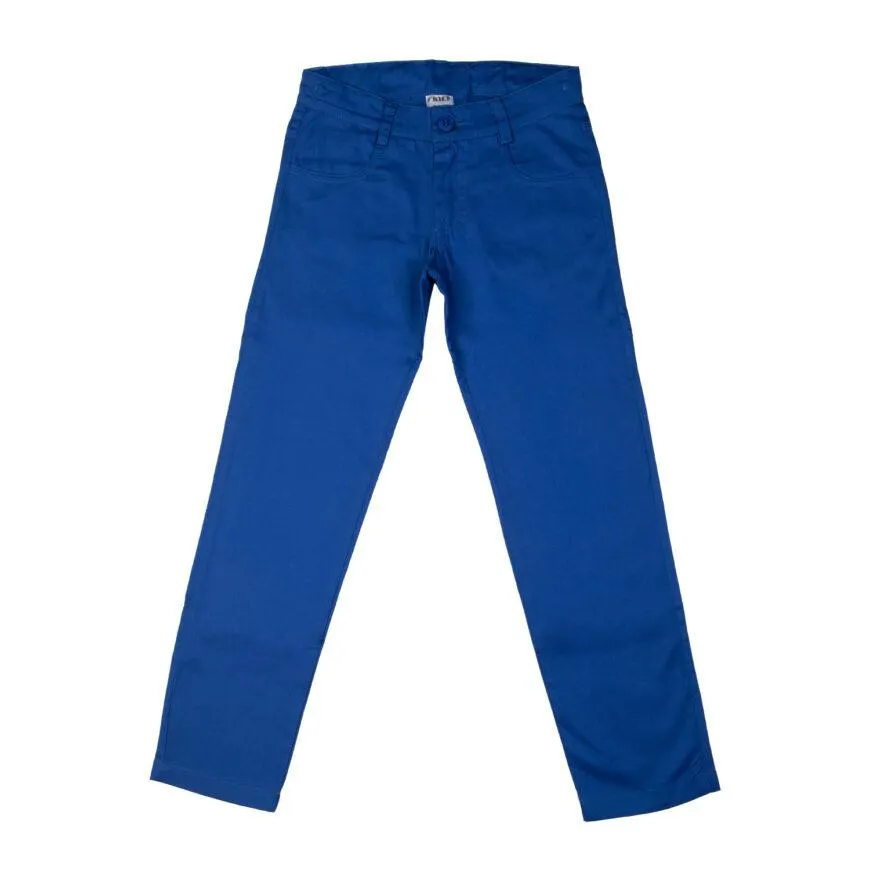 Παντελόνι ανοιξιάτικο μακρύ σε στενή γραμμή για αγόρι βαμβακερό ελαστικό ρουά -91.3900