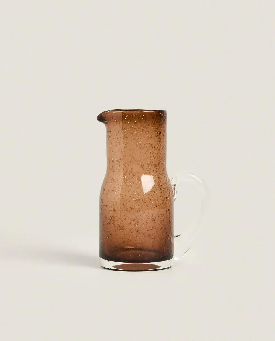 SMALL BUBBLED GLASS JUG