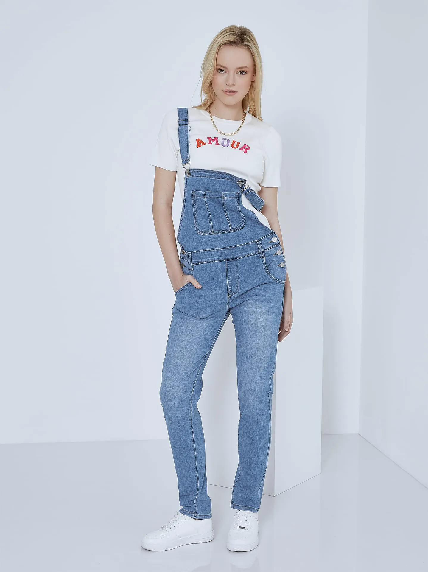 Τζιν σαλοπέτα με βαμβάκι σε ίντιγκο