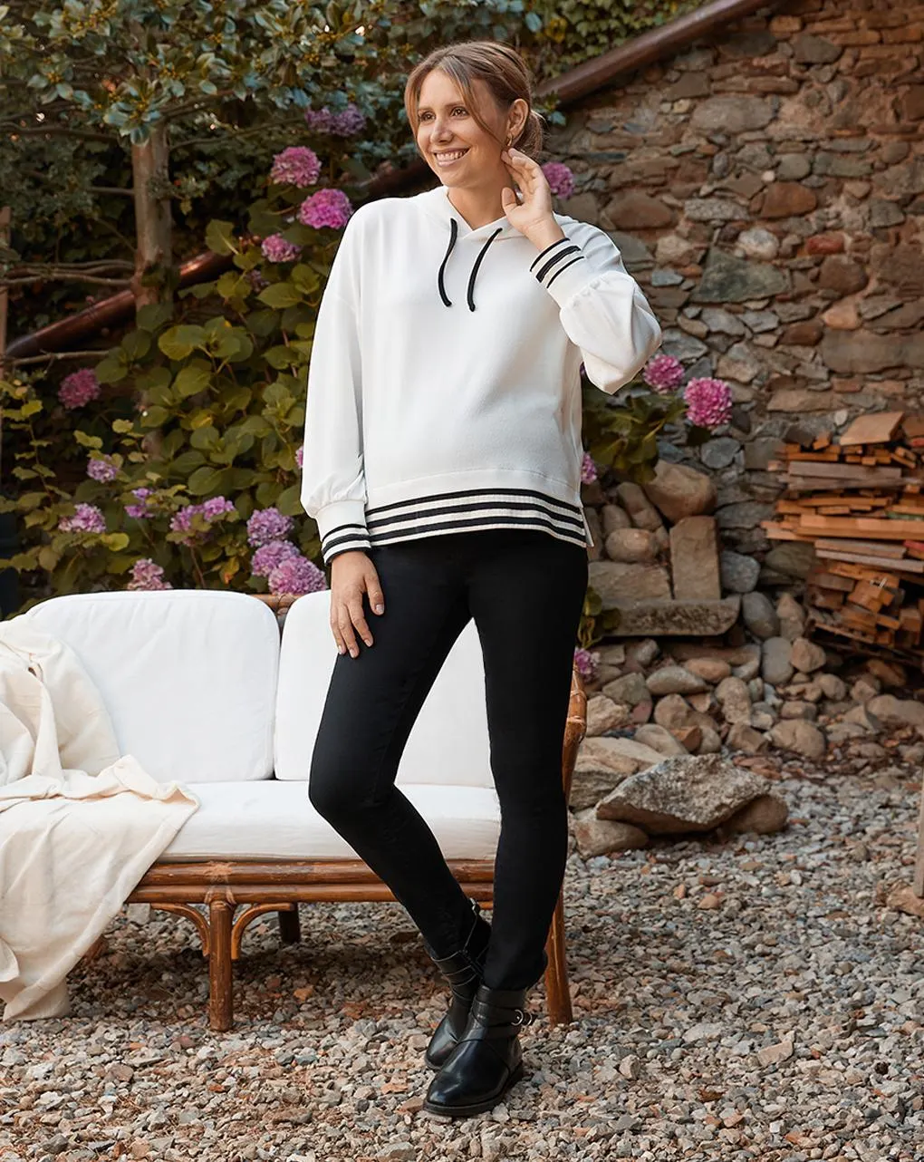 Γυναικείο τζιν παντελόνι εγκυμοσύνης μαύρο