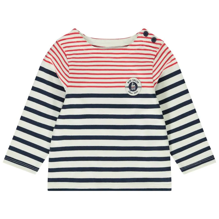 T-shirt μακρυμάνικο σε στυλ marinière για bebe αγόρι