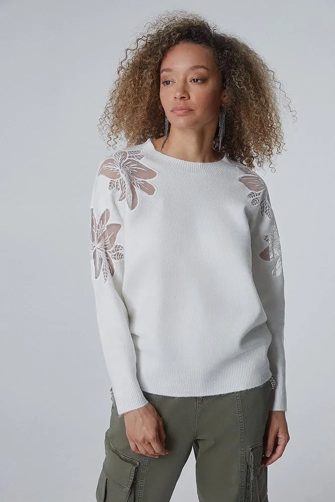 Sweater with lace detail