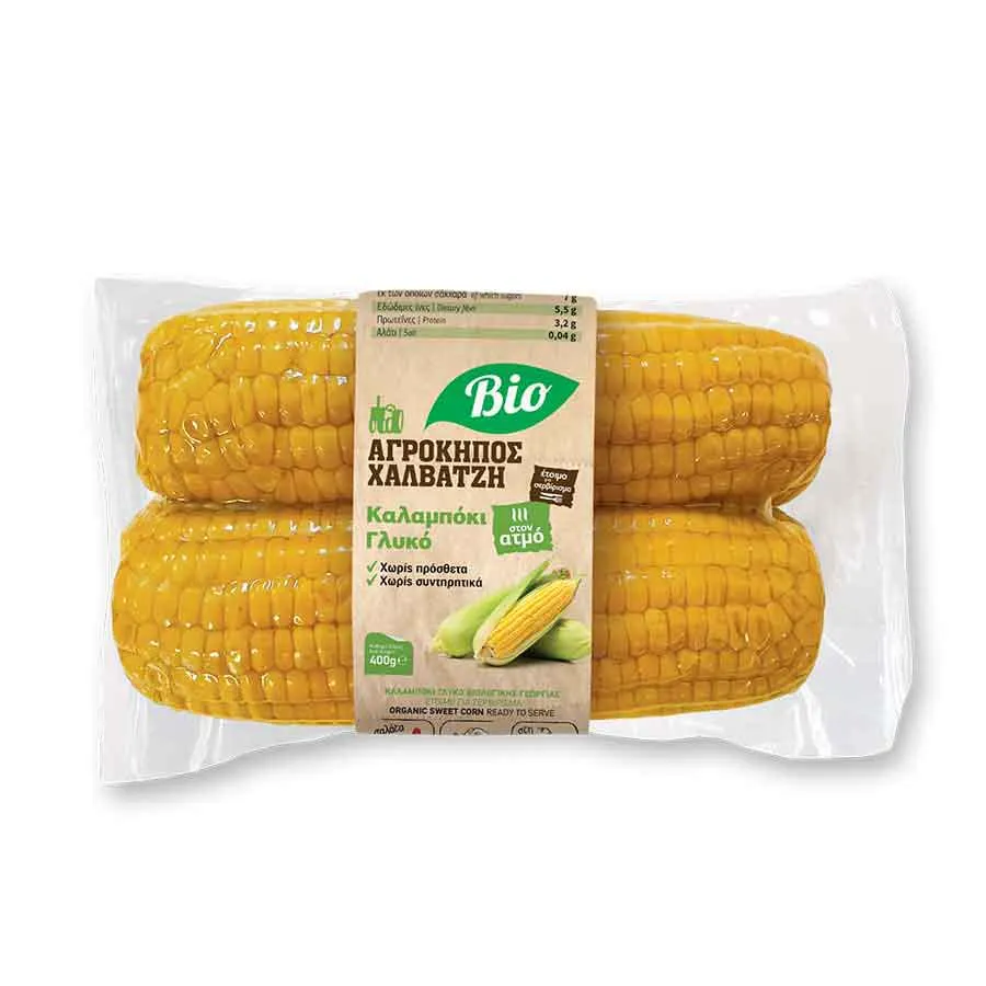 Αγρόκηπος Χαλβατζή Καλαμπόκι Βιολογικό Στον Ατμό 400γρ.