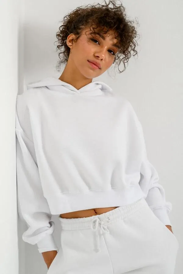 Κροπ φούτερ με κουκούλα