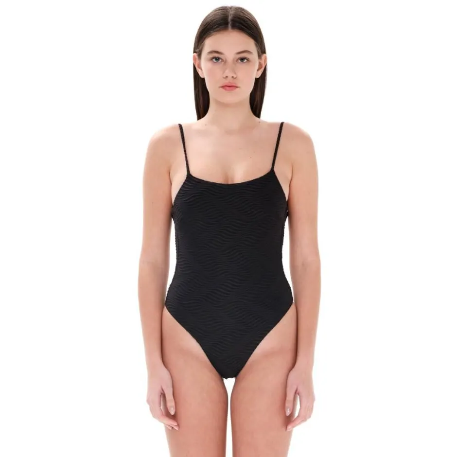 Γυναικείο Ολόσωμο Μαγιό Μαύρο - Emerson Rib