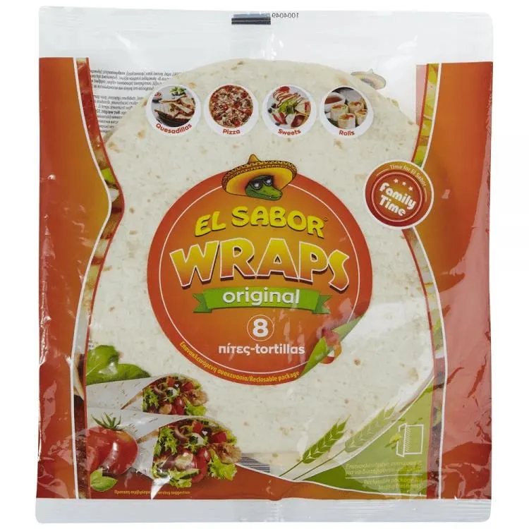 El Sabor Wraps Τορτίγια 20cm 8τεμ 320gr