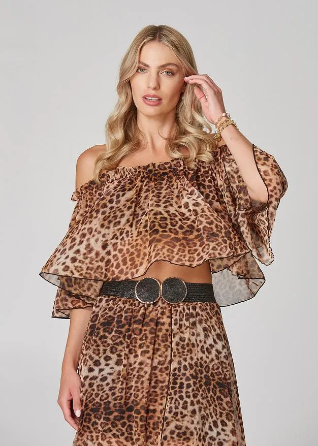 Animal print κροπ τοπ