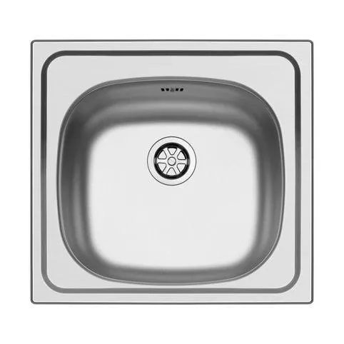 Νεροχύτης Delinia λείος από ανοξείδωτο ατσάλι 18/10 AISI 304 με 1 γούρνα