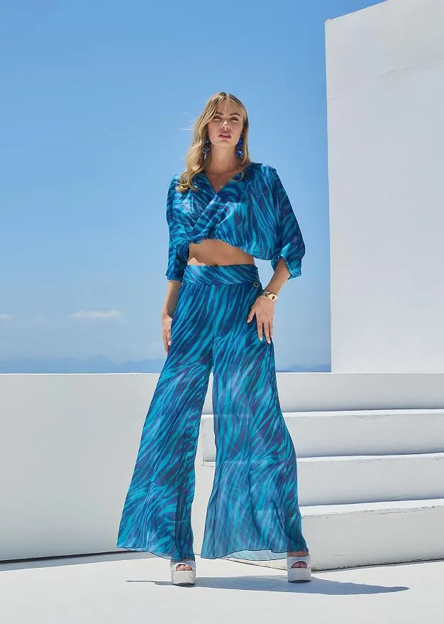 Κρουαζέ animal print κροπ τοπ