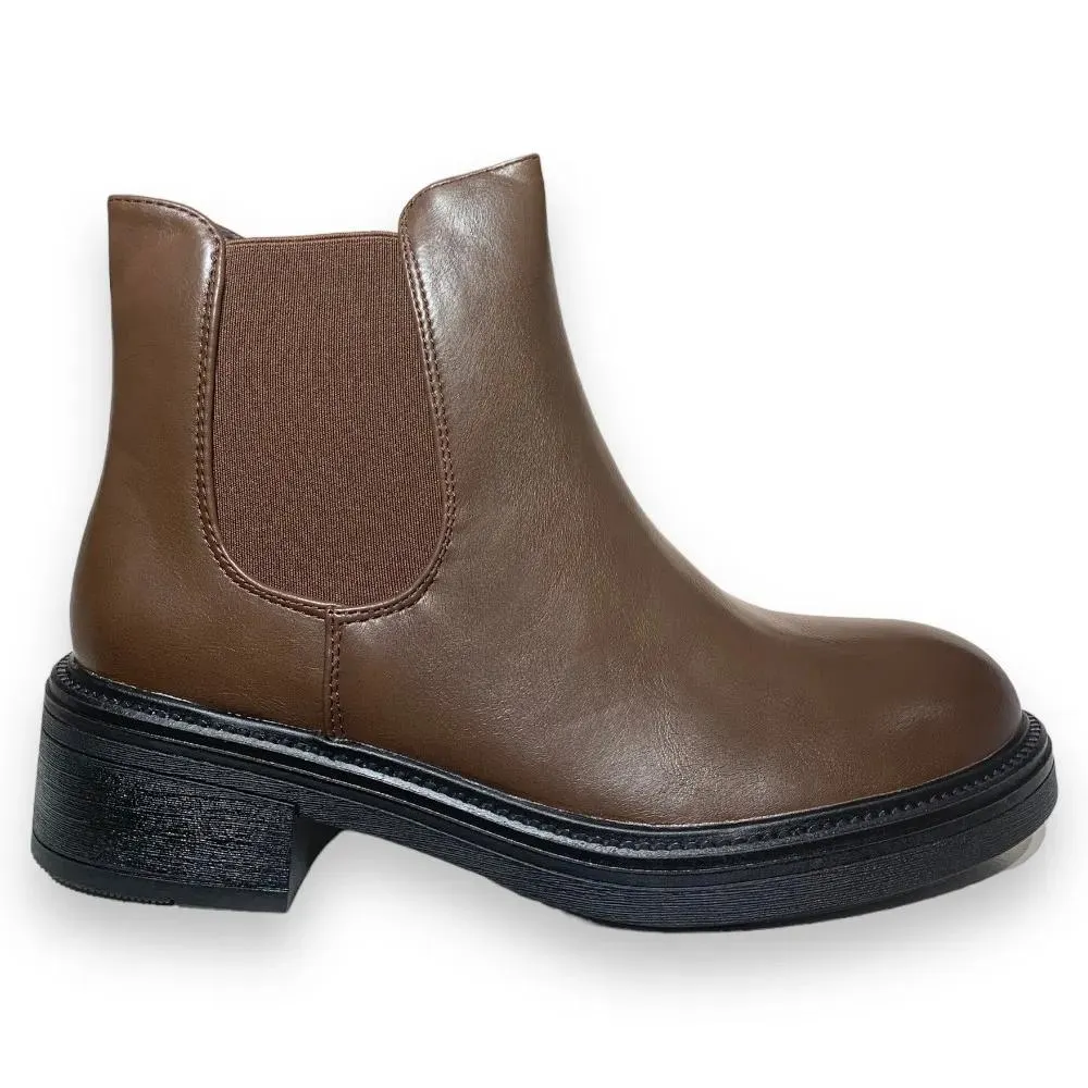 Γυναικεία καφέ chelsea μποτάκια Famous