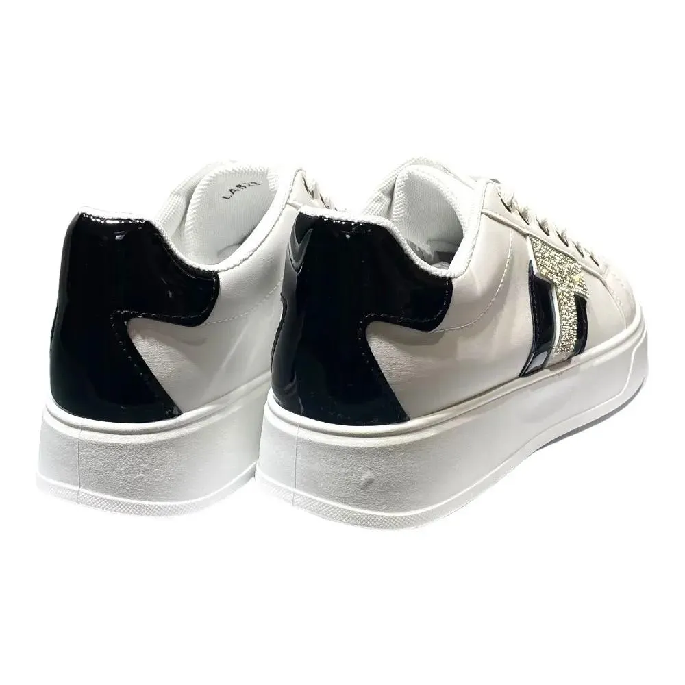 Γυναικεία ασπρόμαυρα sneakers Famous