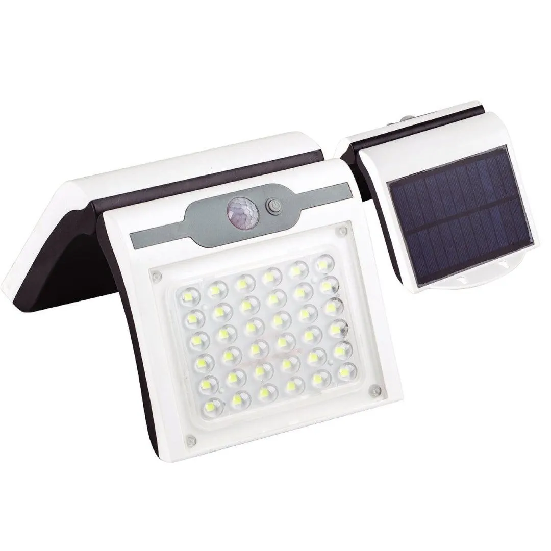 Ηλιακό φωτιστικό απλίκα Led 400LM λευκό με αισθητήρα, με ψυχρό φως