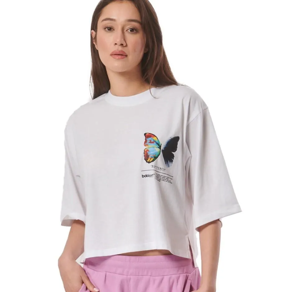 Γυναικεία Κοντομάνικη Μπλούζα Λευκή - Body Action