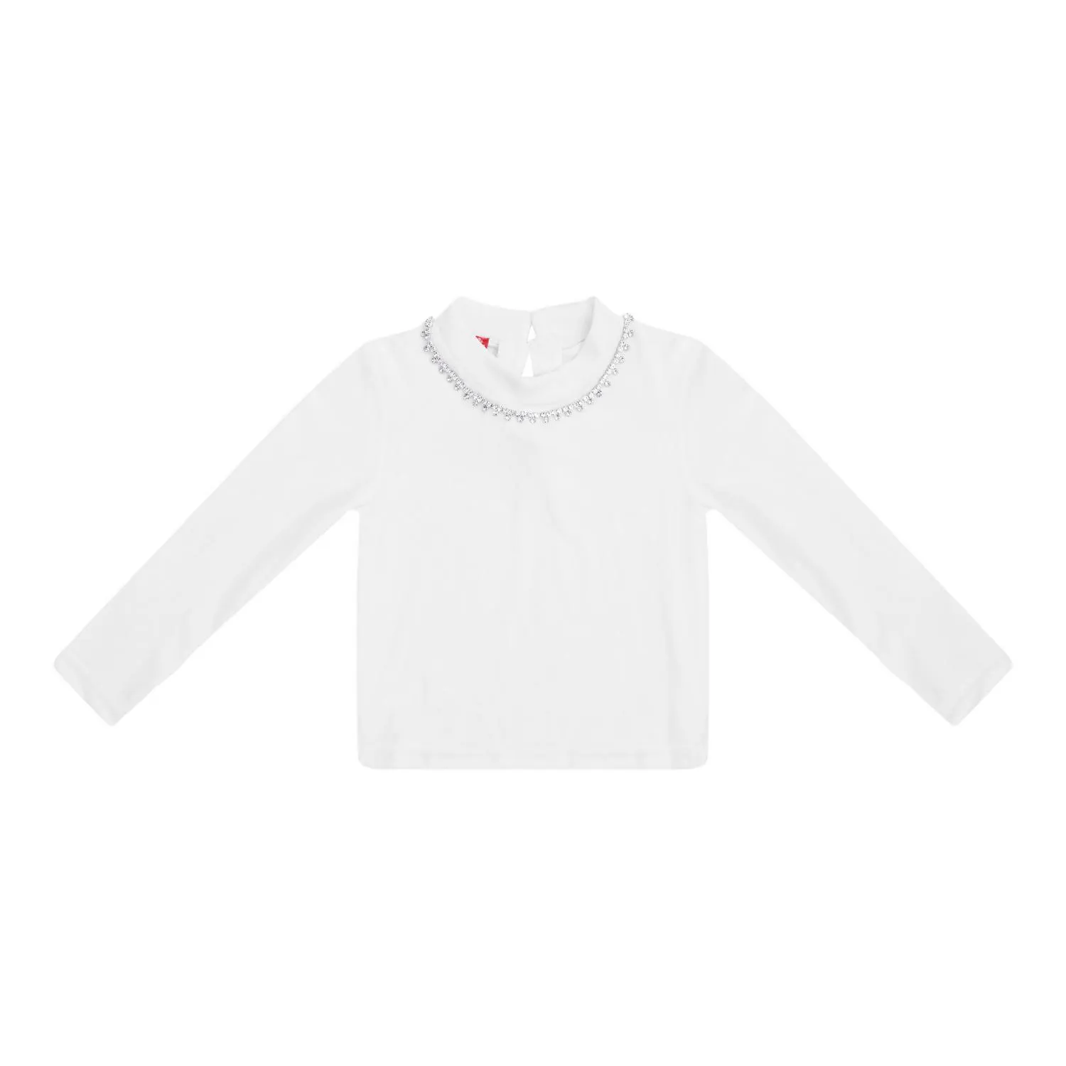 Χειμερινή μπλούζα για κορίτσι σε εκρού χρώμα βελουτέ -32.2010E