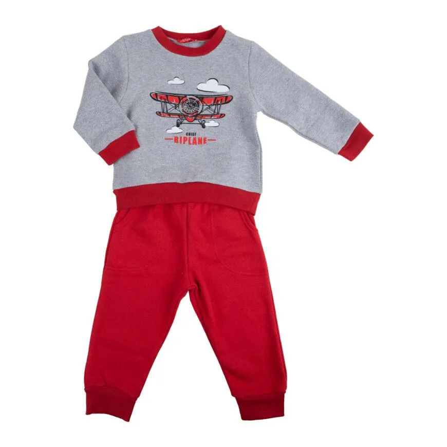 Σετ Φόρμα bebe για αγόρι χειμερινή σε χρώμα σε γκρι κόκκινο χρώμα με τύπωμα -02.6951RG