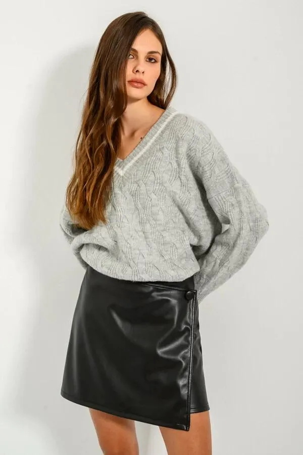 Μίνι φούστα σε όψη δερματίνης