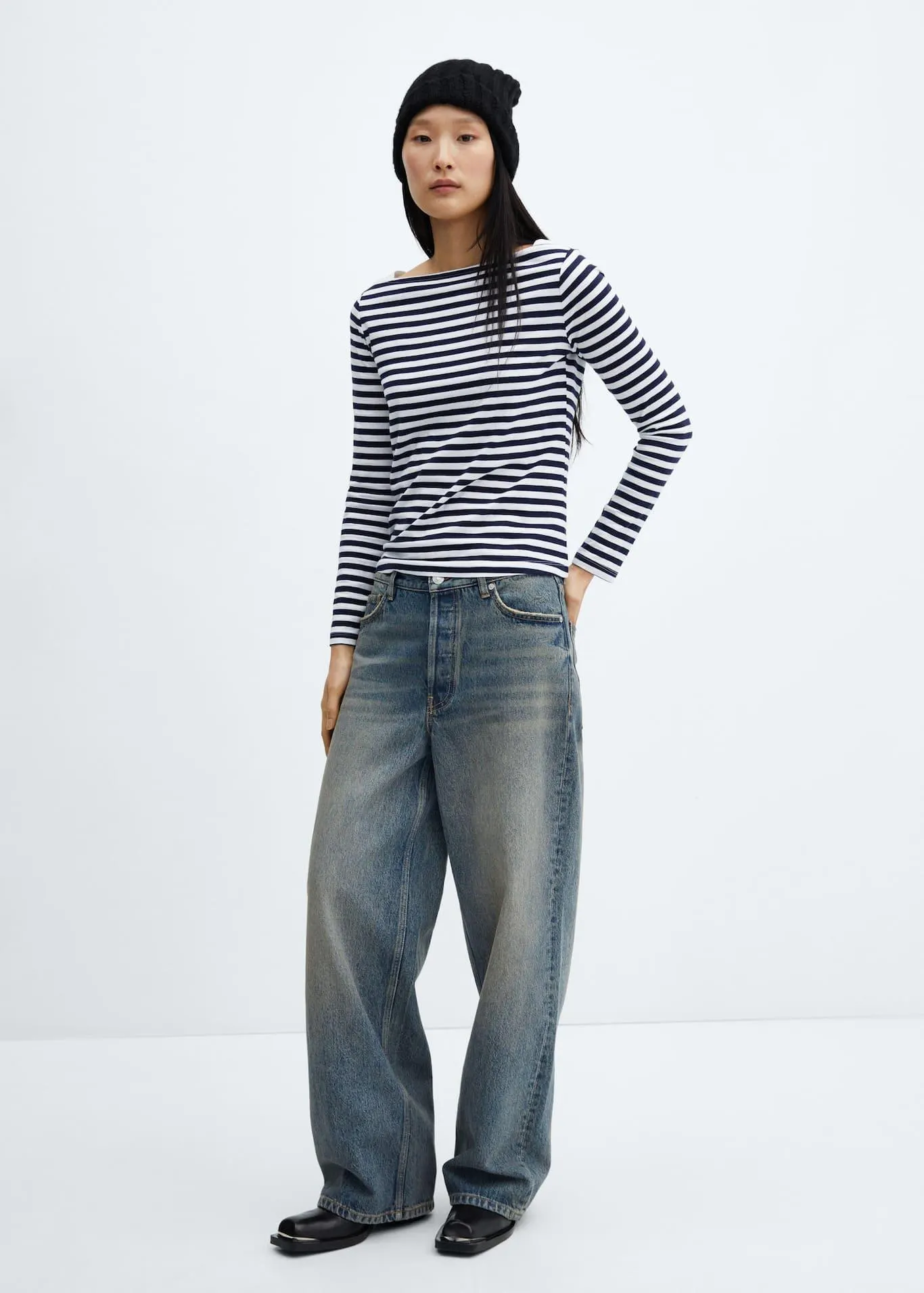 Μπλούζα ντεκολτέ χαμόγελο βαμβάκι