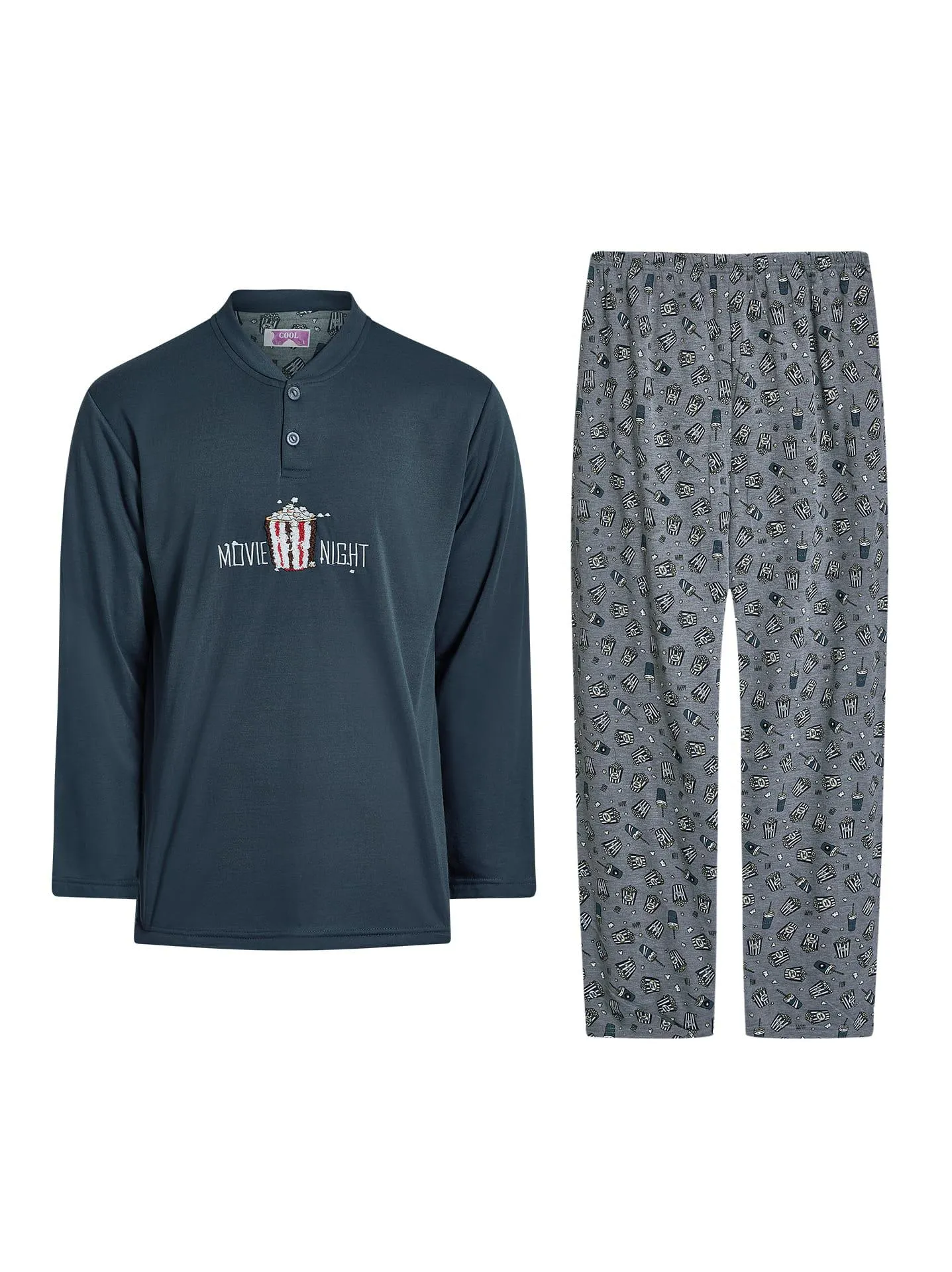 Ανδρικό σετ πιτζάμας σε πετρόλ