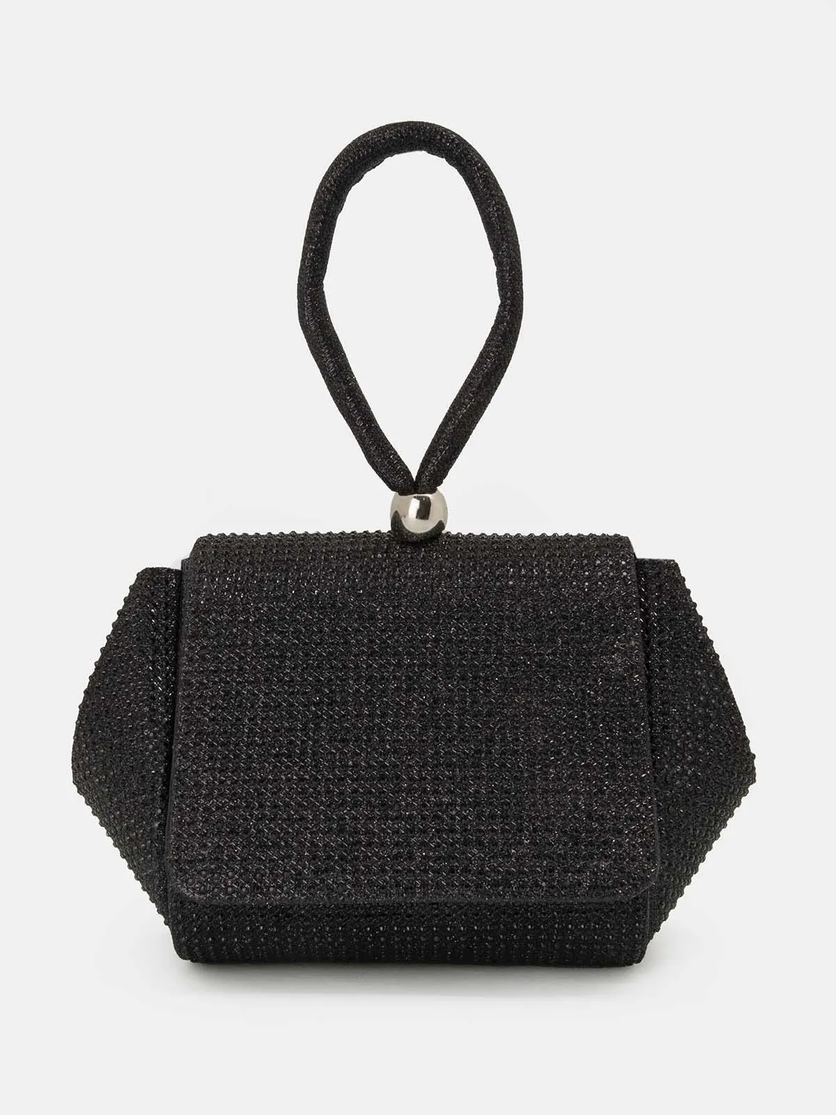 Τσαντάκι χειρός με strass & αποσπώμενη αλυσίδα