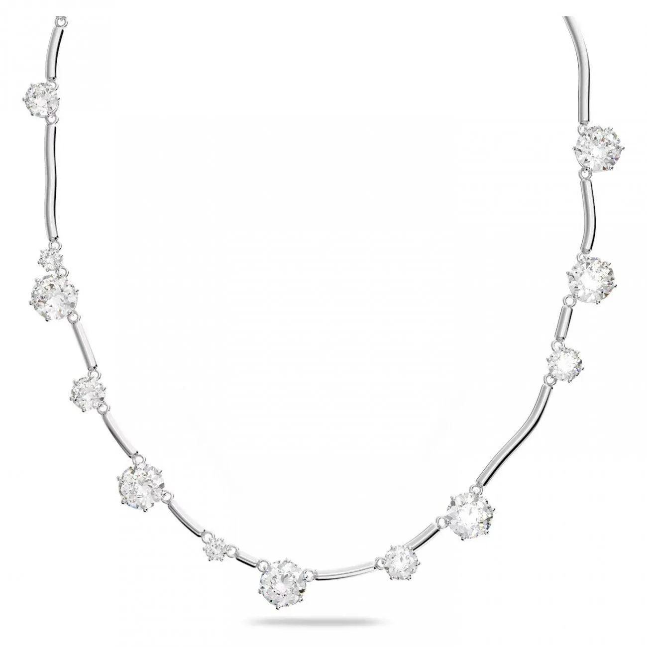 Κολιέ Constella Οτρογγυλή κοπή, Λευκό, Επιμετάλλωση ροδίου