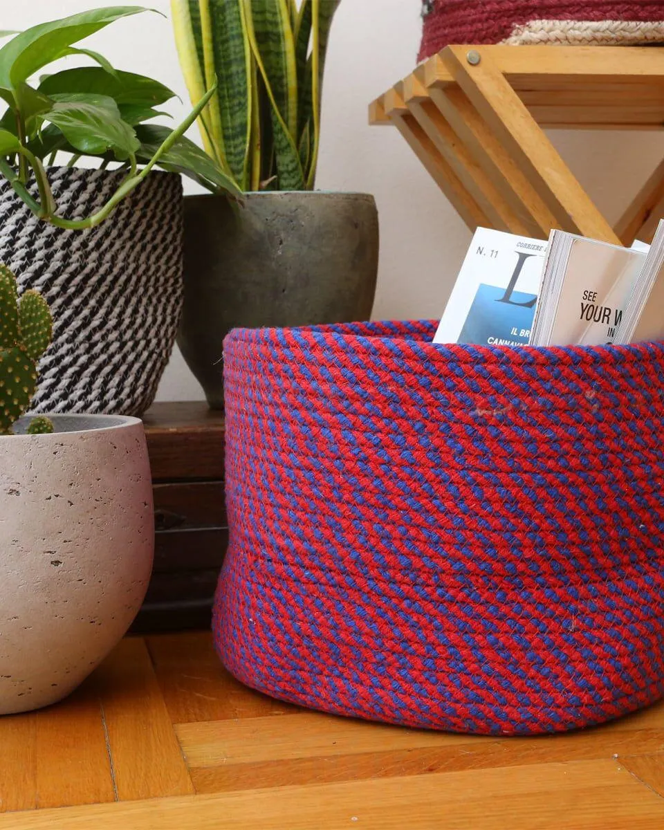 Πλεκτο Καλαθι Διαγωνιες Ριγες Basket