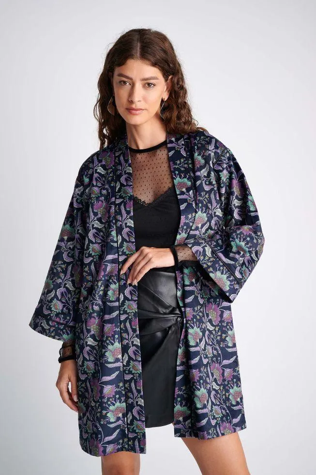 Κιμονό εμπριμέ βελούδινη υφή - Multicolor