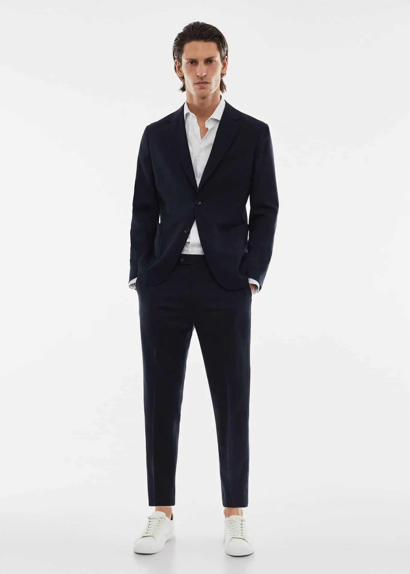 Stretch virgin wool suit jacket