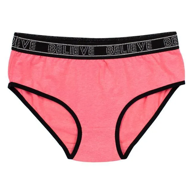 Βρακάκι Παιδικό Ροζ Fluo Λάστιχο Μαύρο Believe Ασημί