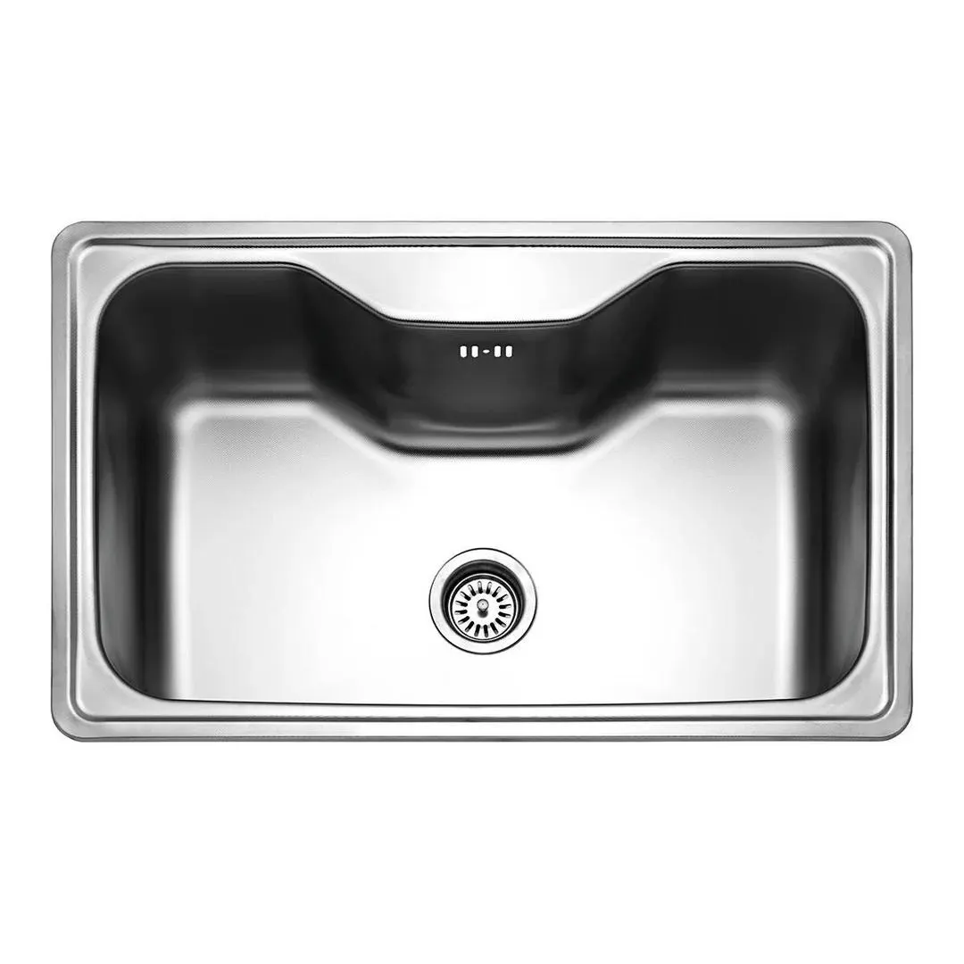 Νεροχύτης ένθετος σαγρέ με 1 γούρνα από ανοξείδωτο ατσάλι