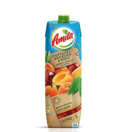 Amita Φρουτοποτό Πορτοκάλι-Μήλο-Βερίκοκο 1lt