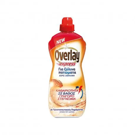 Overlay καθαριστικό επιφανειών για ξύλινα πατώματα express/ χωρίς ξέβγαλμα (1lt)