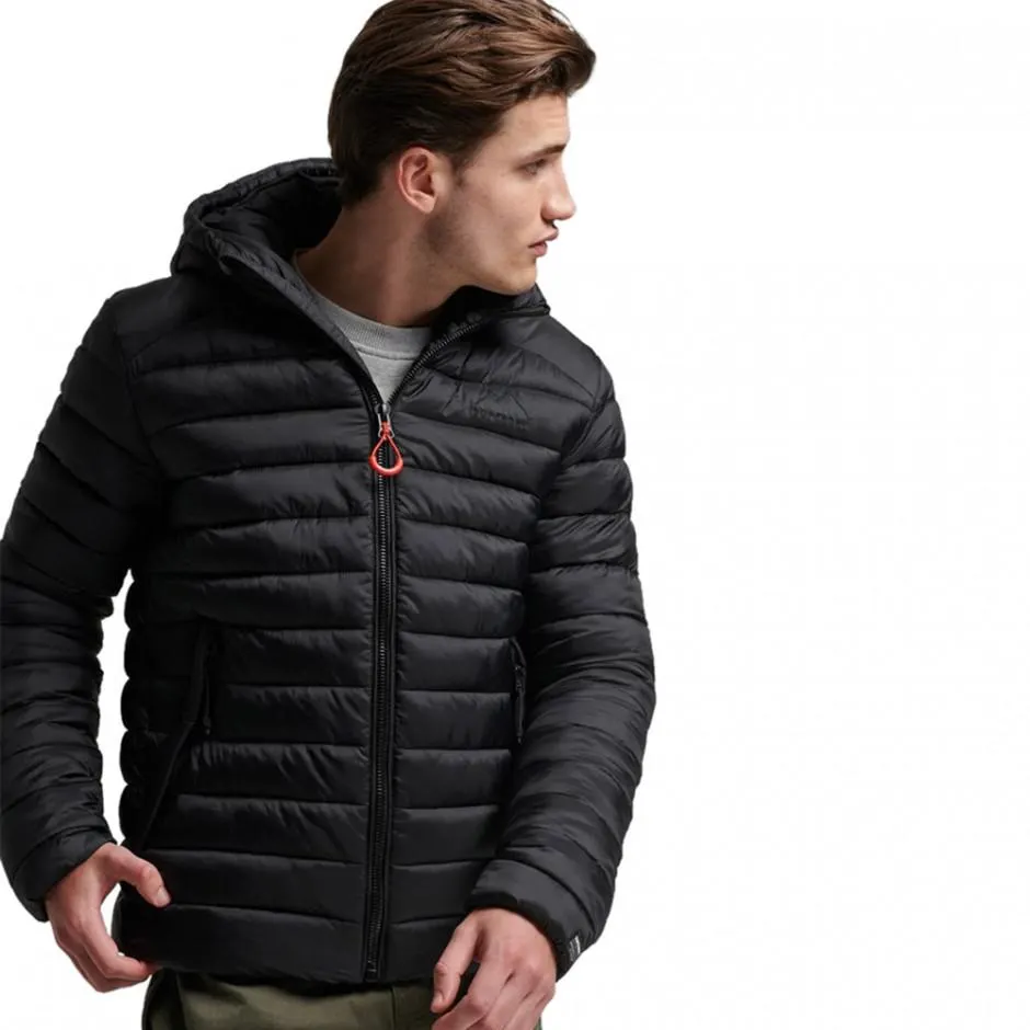 Superdry Hooded Fuji Sport Μαύρο - Ανδρικό Μπουφάν