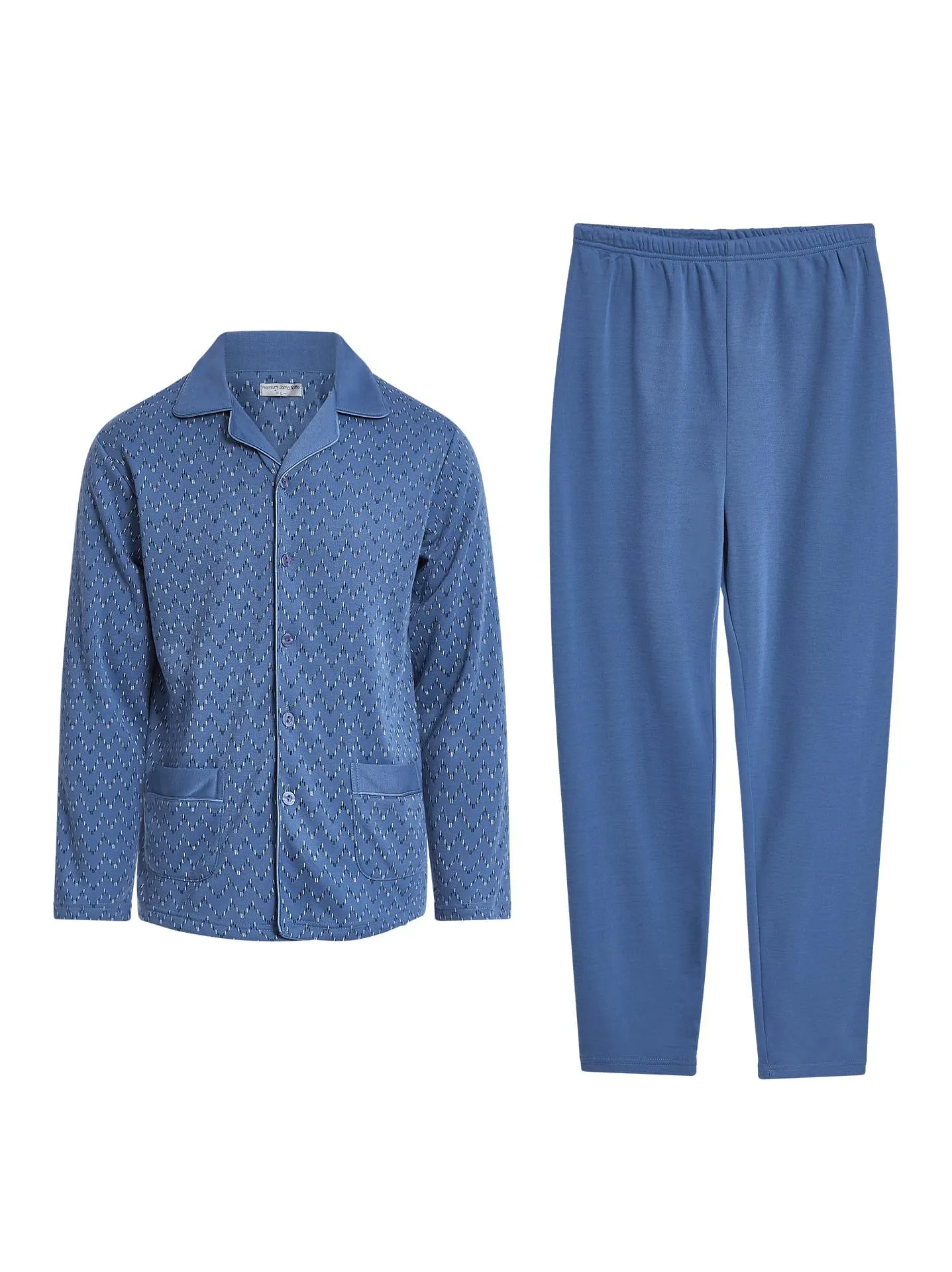 Ανδρικό σετ πιτζάμας με fleece επένδυση σε μπλε