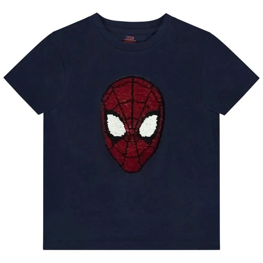T-shirt κοντομάνικο Spider-Man Marvel en παγιέτες μαγικές για αγόρι