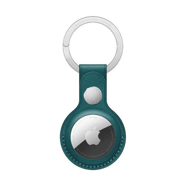 Apple AirTag Leather Key Ring Forest Green