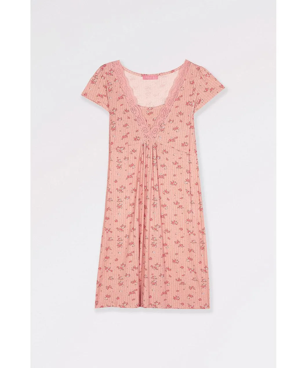 Εμπριμέ κοντομάνικο νυχτικό θηλασμού