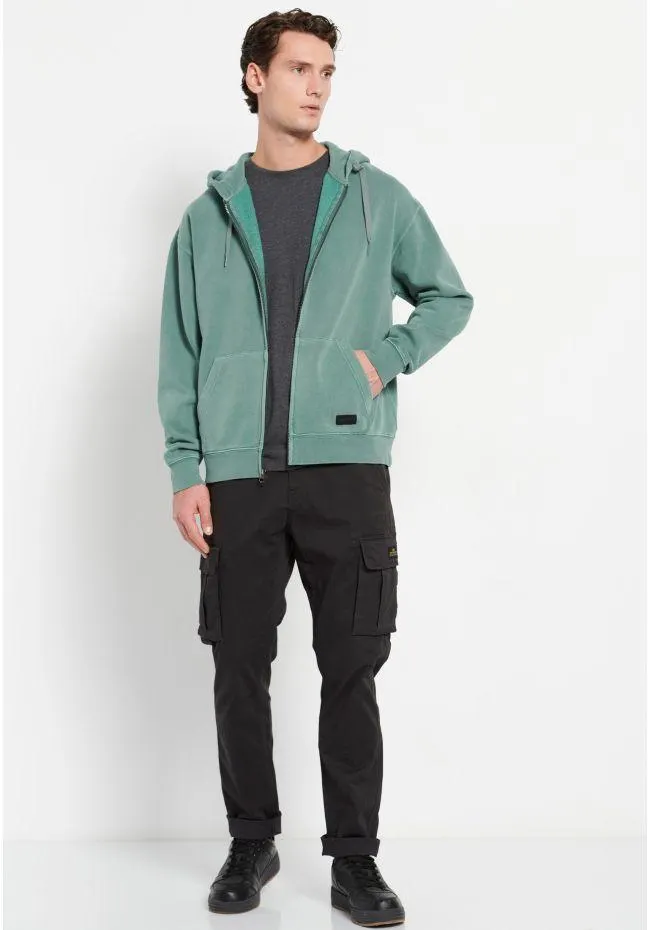 Relaxed fit φούτερ ζακέτα με κουκούλα