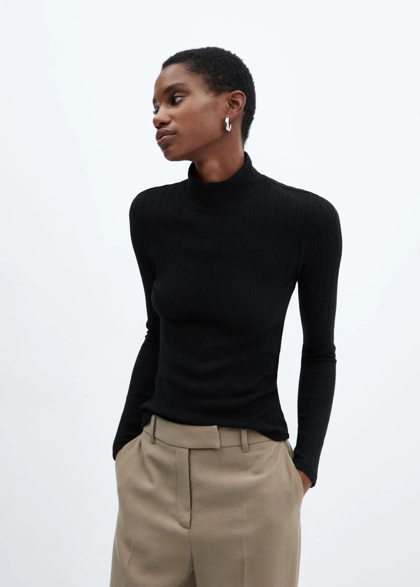 Textured knit t-shirt