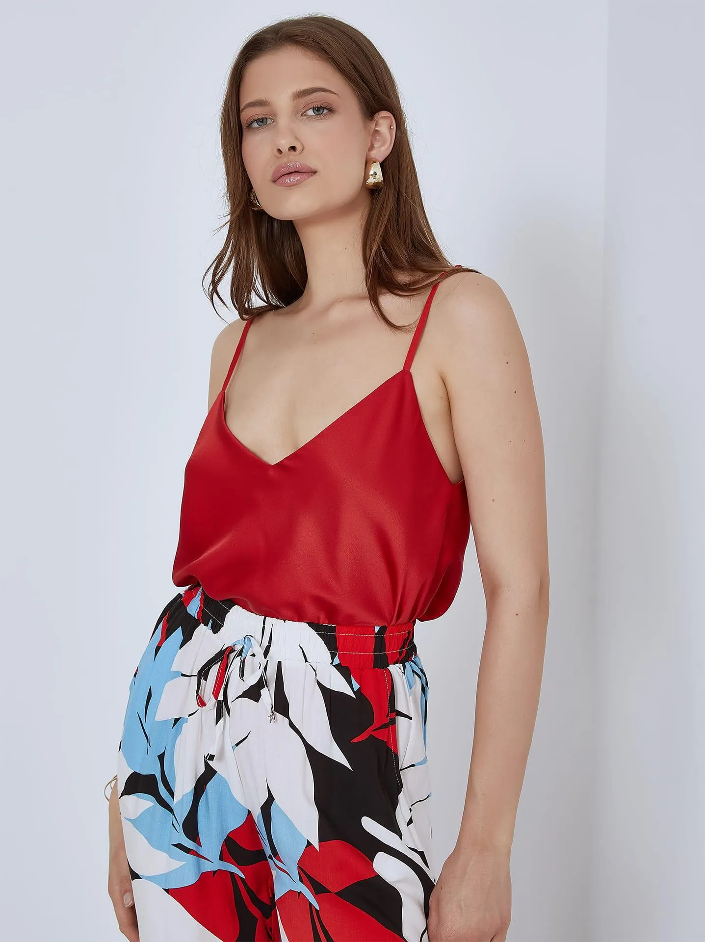 Σατέν μπλούζα σε κόκκινο