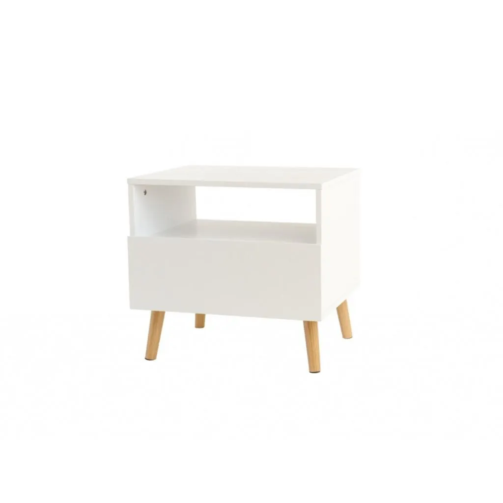 ADAIA Κομοδίνο 52x40x50εκ. Λευκό με συρτάρι MDF