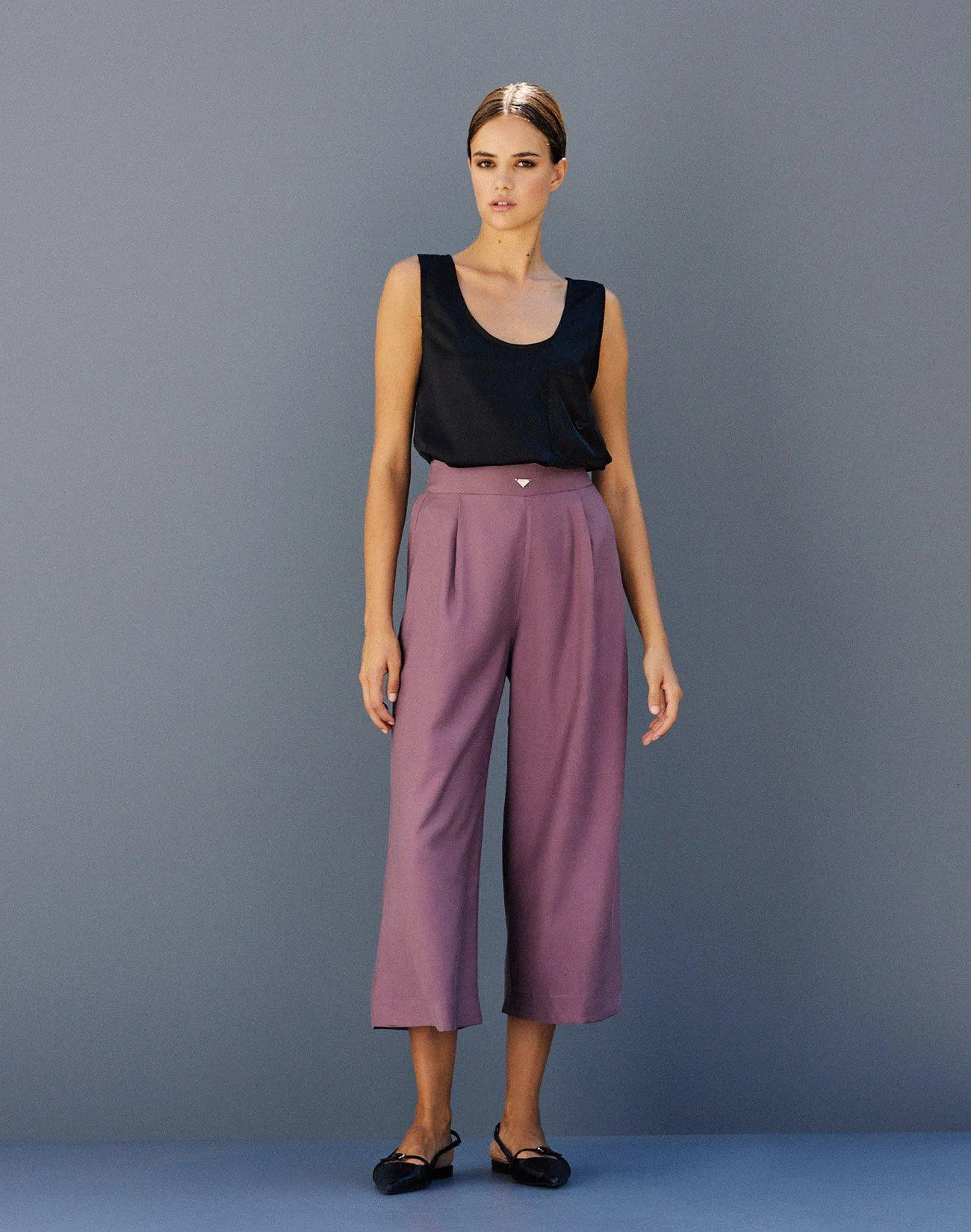 Παντελόνι ζιπ κιλότ με φερμουάρ