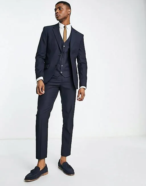 River Island skinny suit tin navy