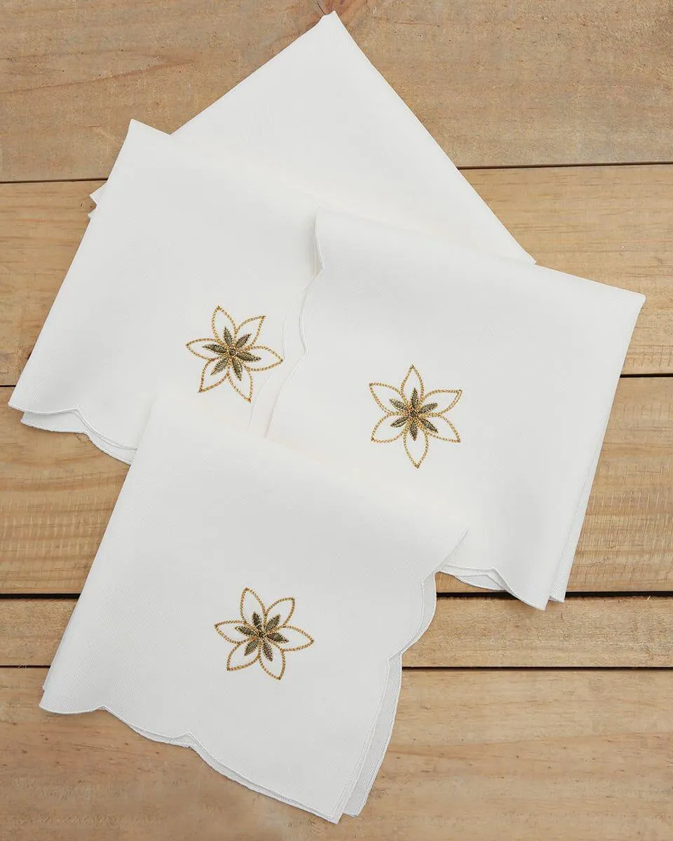 Σετ 4 τεμ Πετσετες Φαγητου με χρυσο κεντημα & Γλωσσες Σχ.160 Bo Maison