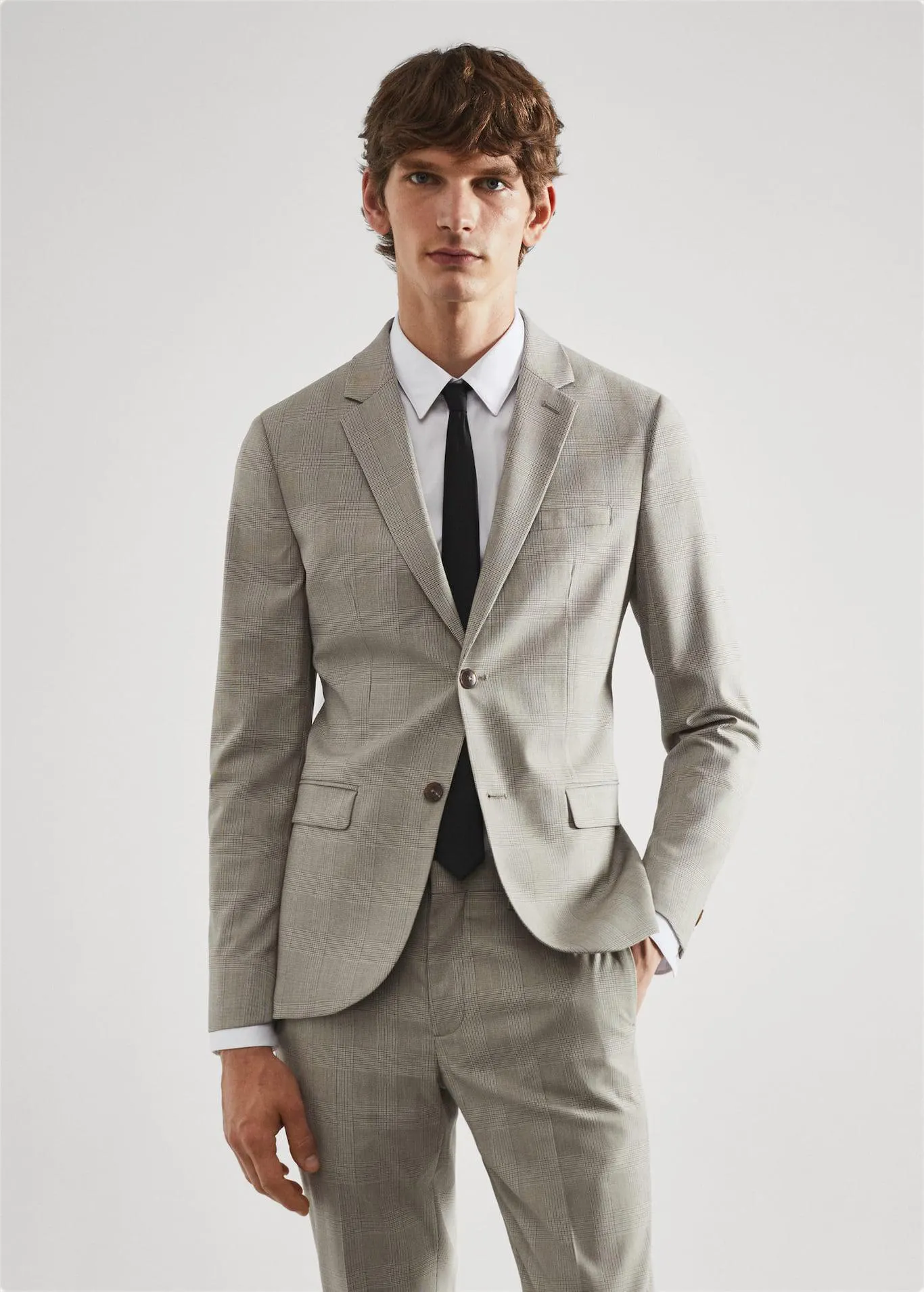 Super slim-fit printed suit jacket